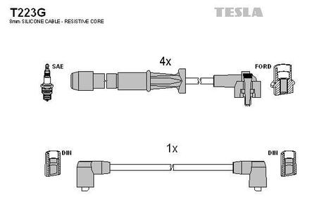 Комплект кабелiв запалювання TESLA T223G