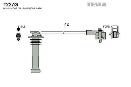 Комплект кабелiв запалювання TESLA T227G