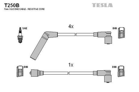Комплект кабелiв запалювання TESLA T250B (фото 1)