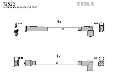 Комплект кабелiв запалювання TESLA T252B