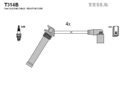 В/в провода Chery Tiigo 1.8-2.0 TESLA T314B