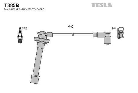 Комплект кабелiв запалювання TESLA T385B