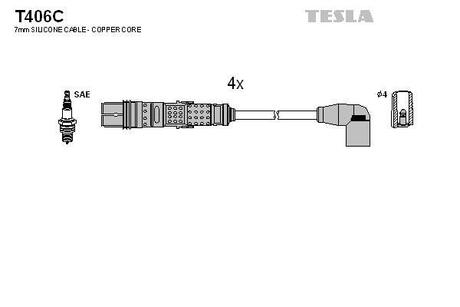 Комплект кабелiв запалювання TESLA T406C (фото 1)