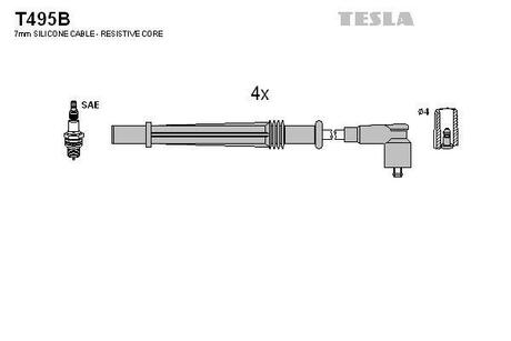 Комплект кабелів високовольтних TESLA T495B (фото 1)