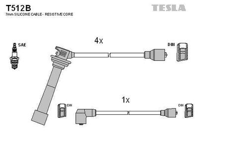 Комплект кабелiв запалювання TESLA T512B