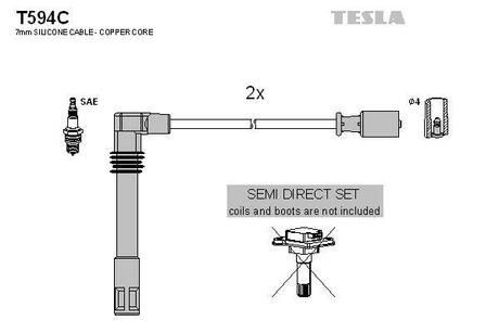 Комплект кабелiв запалювання TESLA T594C