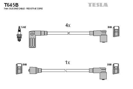 Комплект кабелiв запалювання TESLA T645B (фото 1)