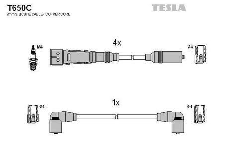 Комплект кабелiв запалювання TESLA T650C