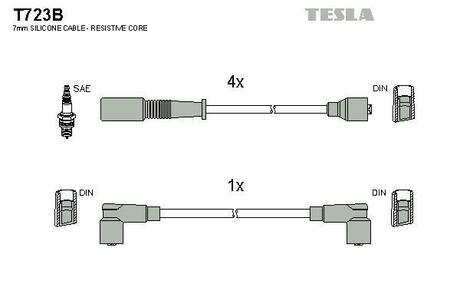 Комплект кабелiв запалювання TESLA T723B (фото 1)