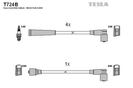 Комплект кабелiв запалювання TESLA T724B (фото 1)