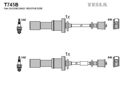 Комплект кабелiв запалювання TESLA T745B (фото 1)