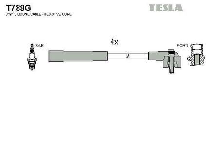 Комплект кабелiв запалювання TESLA T789G (фото 1)