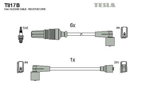 Комплект кабелiв запалювання TESLA T817B (фото 1)