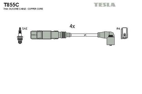 Комплект кабелiв запалювання TESLA T855C (фото 1)