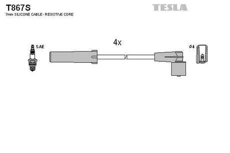 Комплект кабелiв запалювання TESLA T867S (фото 1)