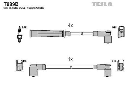 Комплект кабелiв запалювання TESLA T899B