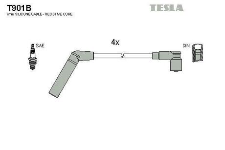 Проводавысоковольтные,комплект Mitsubishi Colt v 1.5 (99-03) TESLA T901B (фото 1)