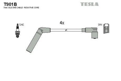 Проводавысоковольтные,комплект Mitsubishi Colt v 1.5 (99-03) TESLA T901B