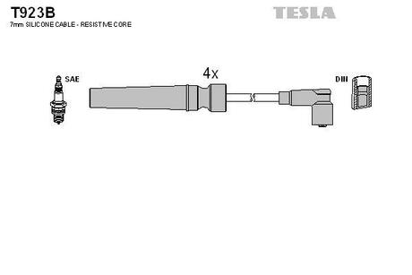 Комплект кабелiв запалювання TESLA T923B