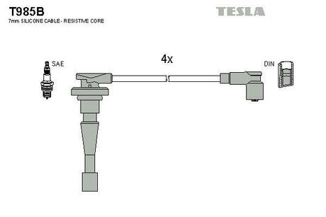 Комплект кабелiв запалювання TESLA T985B (фото 1)