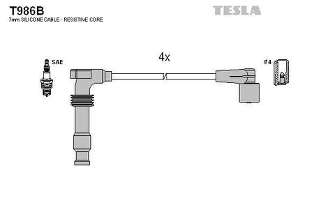 Комплект кабелiв запалювання TESLA T986B (фото 1)
