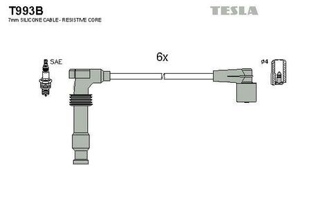 Комплект кабелiв запалювання TESLA T993B (фото 1)
