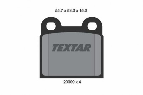 Гальмівні колодки, дискове гальмо (набір) TEXTAR 2000906 (фото 1)