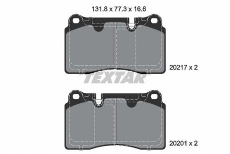 Тормозные колодки, дисковые TEXTAR 2021703 (фото 1)