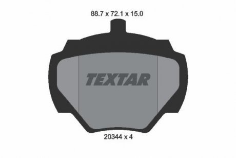 Гальмівні колодки, дискове гальмо (набір) TEXTAR 2034402