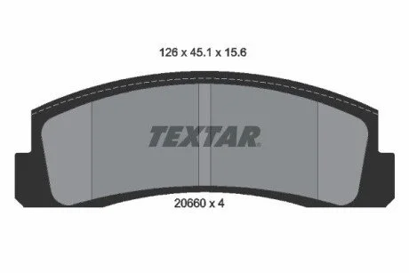 Гальмівні колодки, дискове гальмо (набір) TEXTAR 2066001