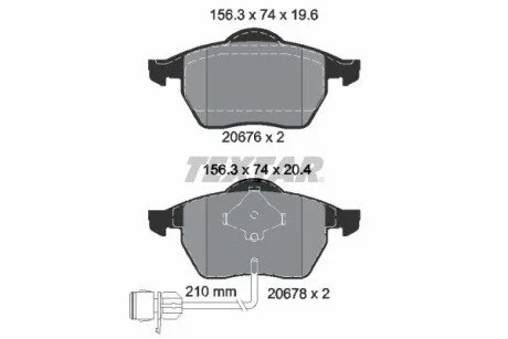 Тормозные колодки дисковые TEXTAR 2067602