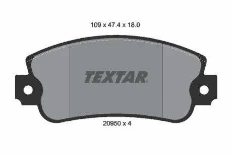 Гальмівні колодки, дискове гальмо (набір) TEXTAR 2095005