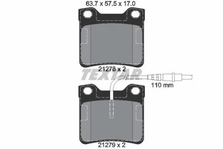 PEUGEOT Тормозные колодки задн.дисковые с датчиками 605/VITO TEXTAR 2127801 (фото 1)