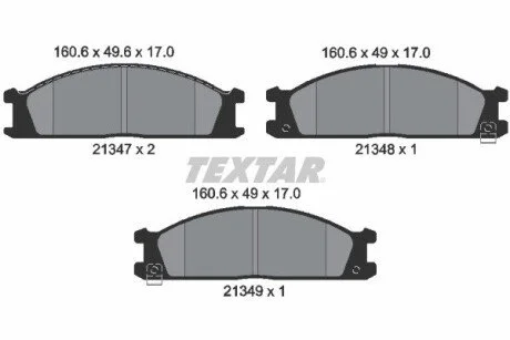Тормозные колодки, дисковые TEXTAR 2134702