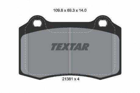 Гальмівні колодки, дискове гальмо (набір) TEXTAR 2138104