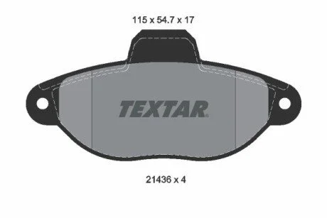 Комплект гальмівних колодок, дискове гальмо TEXTAR 2143602