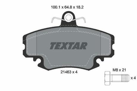 Комплект тормозных колодок, дисковый тормоз TEXTAR 2146306 (фото 1)