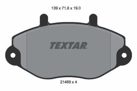 Гальмівні колодки, дискове гальмо (набір) TEXTAR 2146901