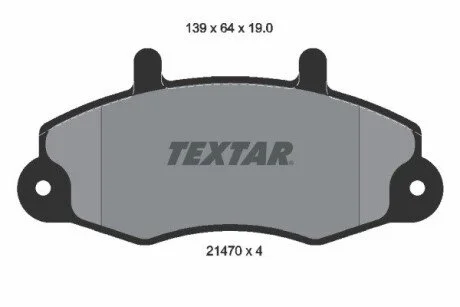 Гальмівні колодки, дискове гальмо (набір) TEXTAR 2147001