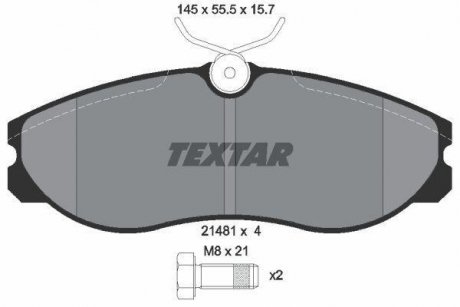 Гальмівні колодки, дискове гальмо (набір) TEXTAR 2148101