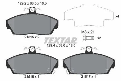 Тормозные колодки дисковые TEXTAR 2151503