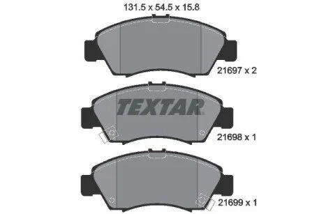 Тормозные колодки, дисковые TEXTAR 2169701