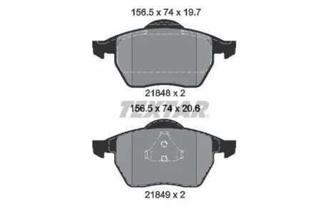 Гальмівні колодки, дискове гальмо (набір) TEXTAR 2184802