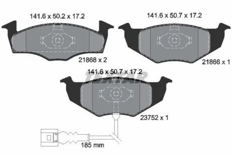 Тормозные колодки, дисковые TEXTAR 2186801