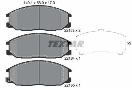 Комплект тормозных колодок TEXTAR 2218301