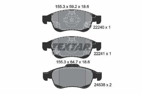 Тормозные колодки, дисковые TEXTAR 2224001