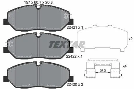 Гальмівні колодки, дискові TEXTAR 2242101
