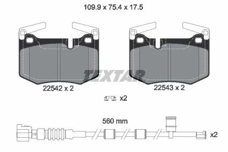 Гальмівні колодки, дискові TEXTAR 2254201 (фото 1)