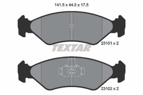 Гальмівні колодки, дискове гальмо (набір) TEXTAR 2310101 (фото 1)