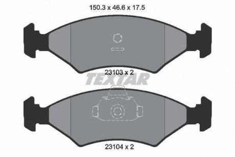 Гальмівні колодки, дискове гальмо (набір) TEXTAR 2310301